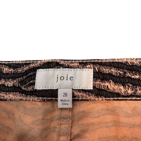Joie Zebra Jacquard Cropped Pants Size 28 Black Bronze High Rise NWT - Picture 4 of 5